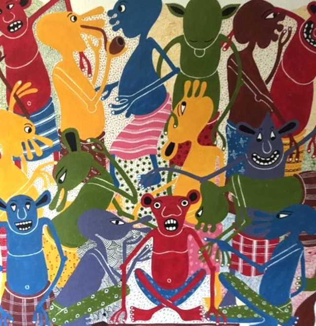 Tinga Tinga har ofte dyr i fokus i hans kunst.